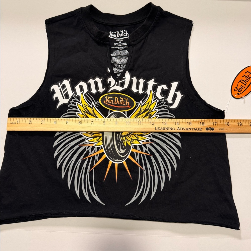Von Dutch Black Graphic Muscle T-shirt Size Medium - Picture 7 of 8